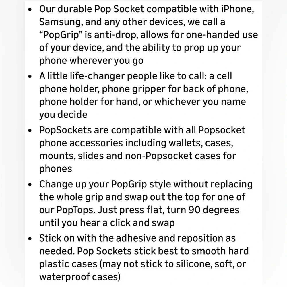 🎸Popsocket🎸🔥NWT🔥Popsockets Single Grip Popgrip— Opal